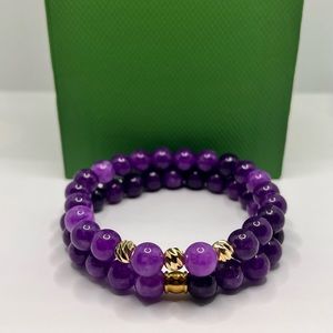 Amethyst Gemstone Bracelet Set 💜